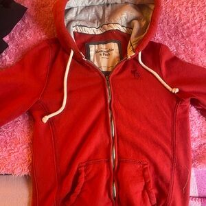 Red Abercrombie & Fitch NY Vintage Zip Up